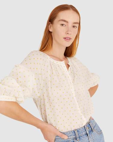 Garcia Spot Top in WHITE/GREEN