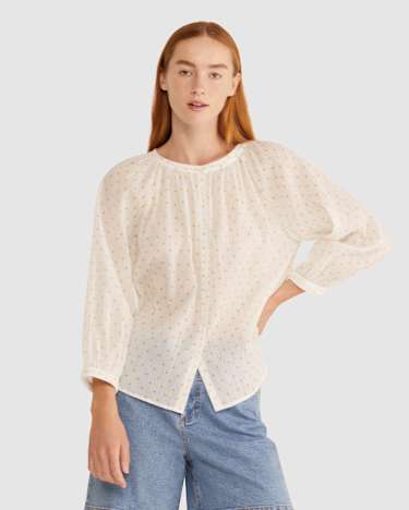 Garcia Spot Top in WHITE/GREEN