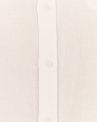 Long Sleeve Linen Shirt in WHITE