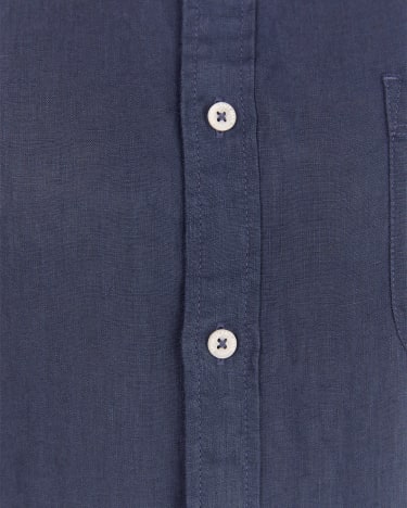 Long Sleeve Linen Shirt in NAVY