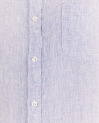 Yarn Dyed Short Sleeve Linen Shirt in CHAMBRAY