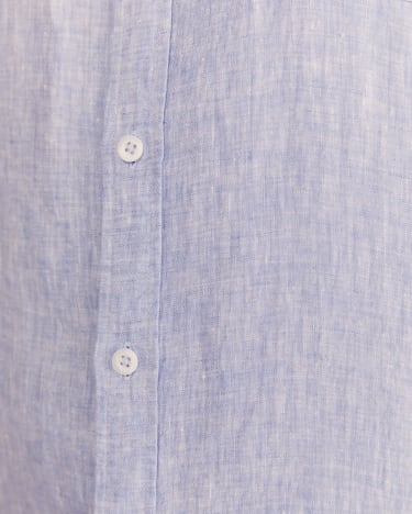 Yarn Dyed Long Sleeve Linen Shirt in CHAMBRAY
