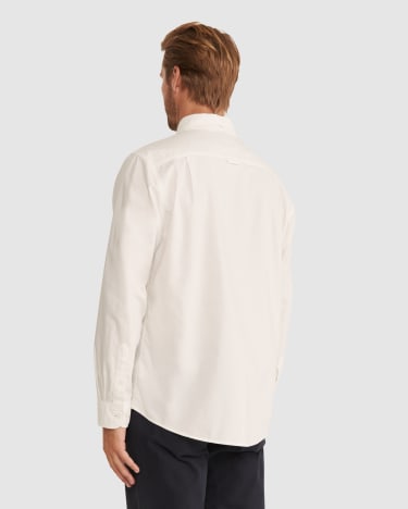 Cotton Long Sleeve Shirt in WHITE