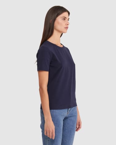 Crew Neck T Shirt in NAVY