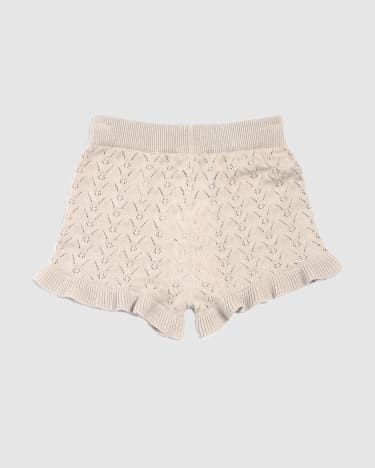 Prue Pointelle Knit Short in TAUPE