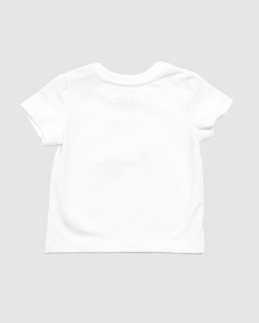 Lucy Floral Applique Baby Tee in WHITE