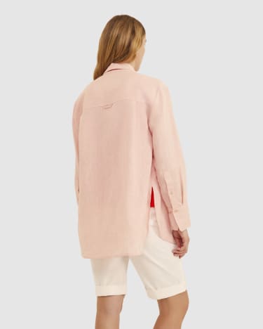 Leslie Linen Shirt in SHERBET