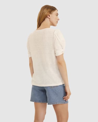 Luna Linen Tee in WHITE