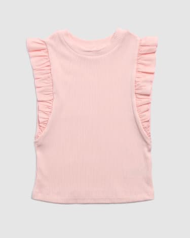 Ruby Rib Frill Tee in ROSE QUARTZ