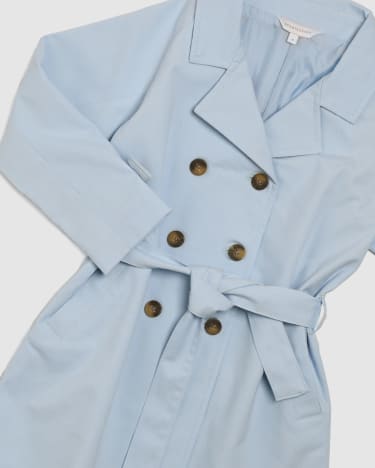 Tara Trench Coat in PALE BLUE