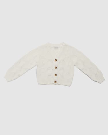 Fay Cotton Knit Cardigan in IVORY