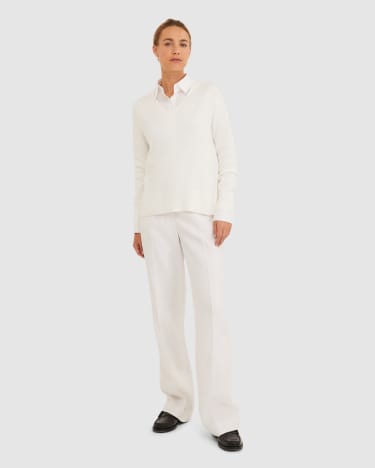 Laurina V-Neck Sweater in IVORY