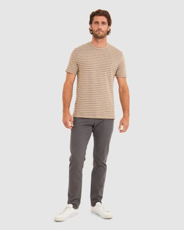 Stripe Melange Tee in MALT