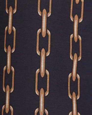 Chain Cotton Silk Shirt in NAVY MULTI