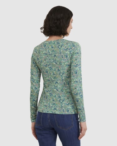 Donna Liberty Magic Long Sleeve Tee in GREEN MULTI