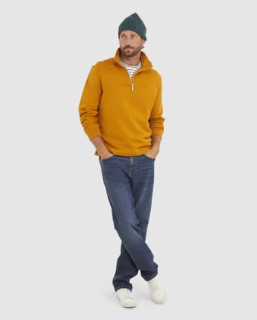 Dixon Quarter Zip Knit in WHEAT