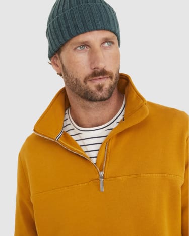 Dixon Quarter Zip Knit in WHEAT