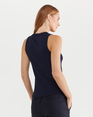 Hayley Ribbed Tank in NAVY