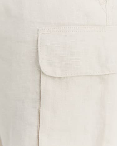 Linen Cargo Short in HESSIAN