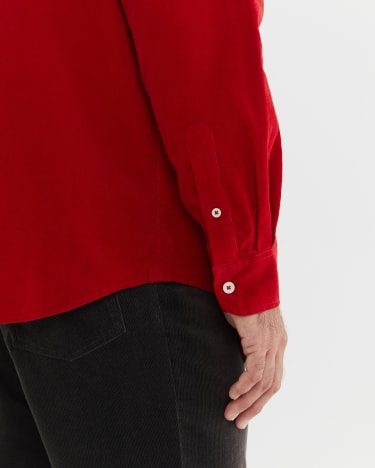 Griffiths Cord Regular Shirt in CRIMSON