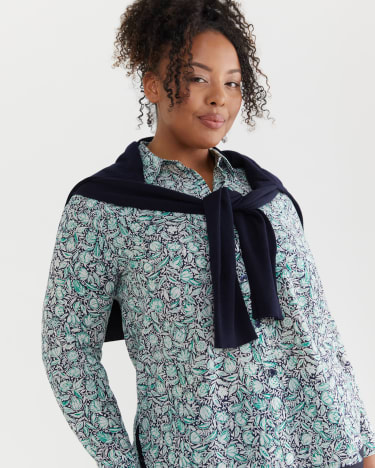 Malin Cotton Silk Shirt in GREEN MULTI
