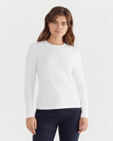 The Perfect Long Sleeve T-Shirt in WHITE