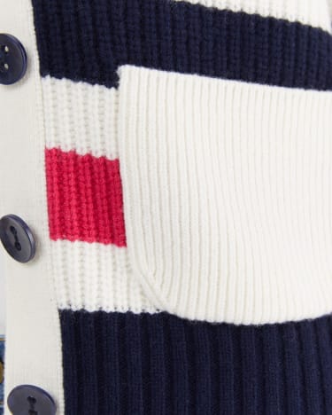 Sunshine Striped Cardigan in PINK/NAVY
