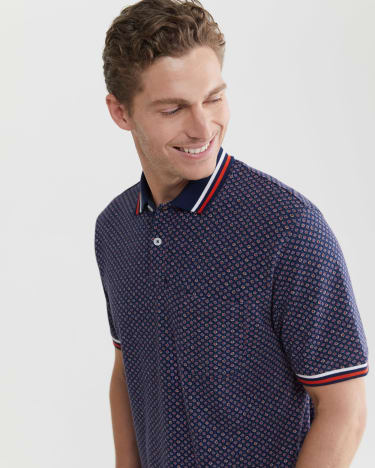 Lecce Print Polo in NAVY MULTI