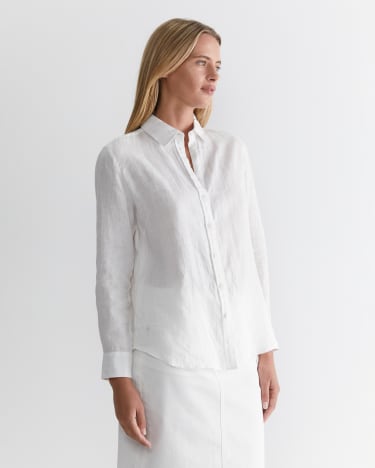 Dahlia Linen Shirt in WHITE