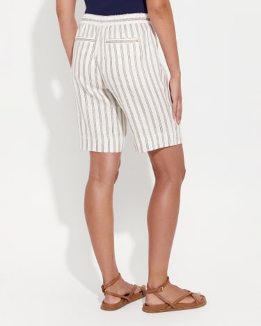 Rosa Stripe Linen Short in MULTI WHITE