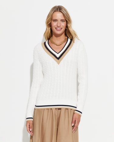 Women's v neck varsity sweater discount