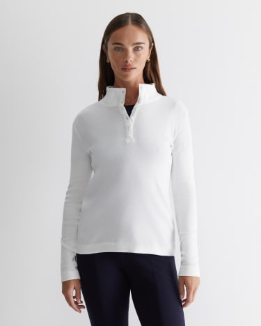 Lucy Funnel Neck Top in IVORY