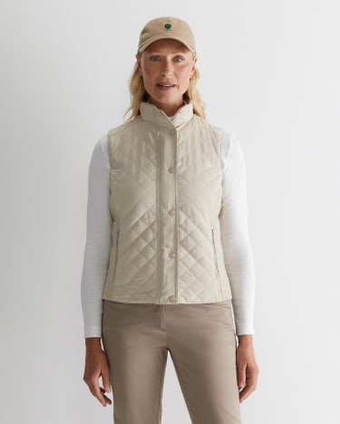 Vera Quilted Vest in STONE