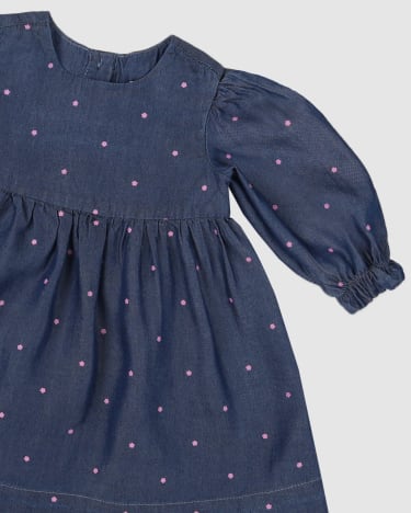 Evelyn Print Dress in CHAMBRAY