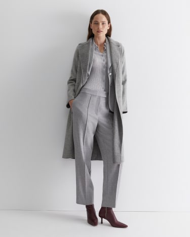 Frankie Twill Straight Pant in SILVER MELANGE