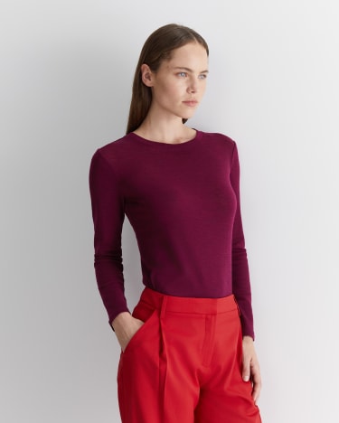 Addison Babywool Top in WINE