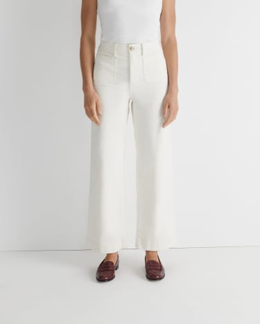 Cleo Cord Wide Leg Pant in WINTER WHITE