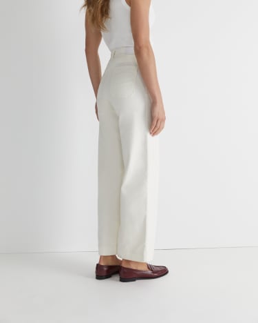 Cleo Cord Wide Leg Pant in WINTER WHITE