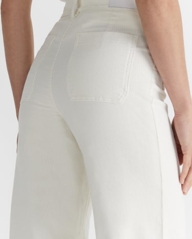 Cleo Cord Wide Leg Pant in WINTER WHITE