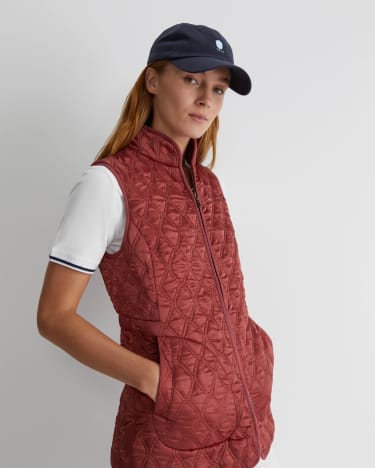 Charlie Quilted Vest in ROSEWOOD