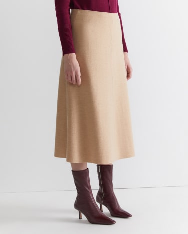 Kendra Wool Skirt in TAN