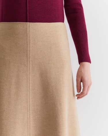 Kendra Wool Skirt in TAN