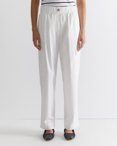 Mila Cargo Pant in WHITE