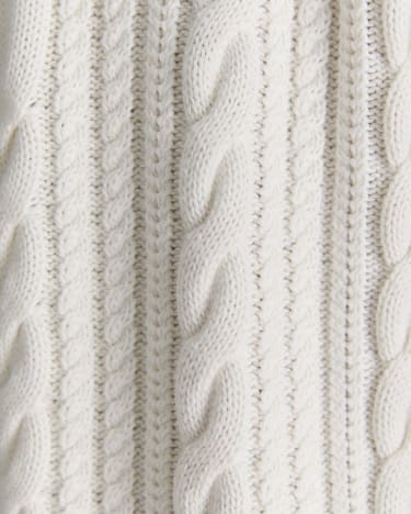 Elka Club Sport Cable Cardigan in CREAM/NAVY