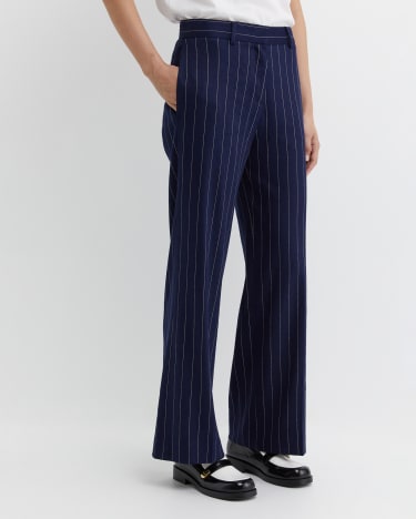 Navy striped pants outlet
