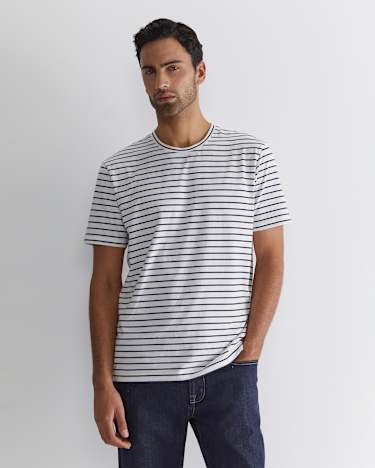 Supersoft Tee in WHITE/NAVY