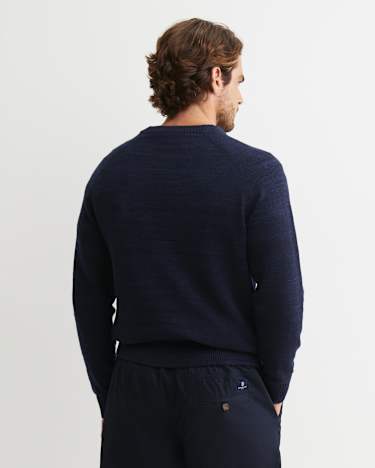 Riley Raglan Crew Neck Knit in NAVY