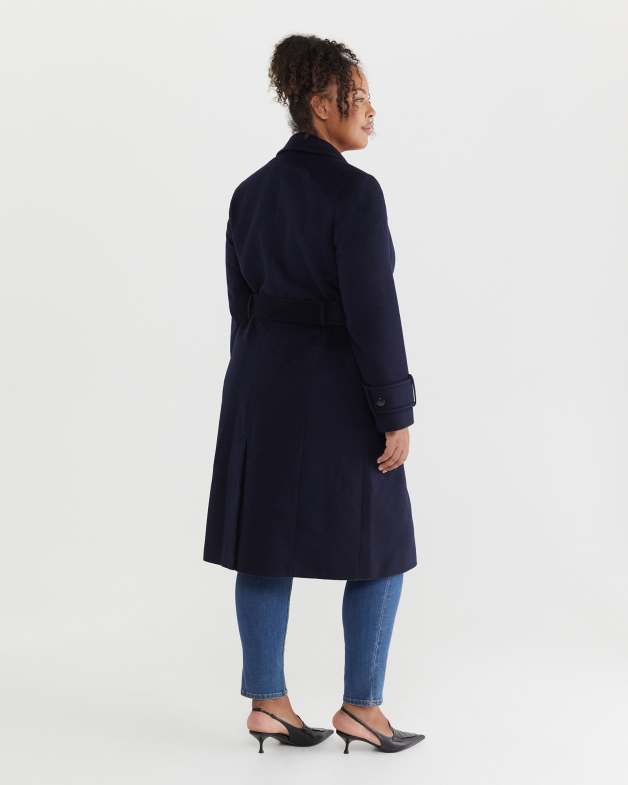 Womens navy longline coat Clearance