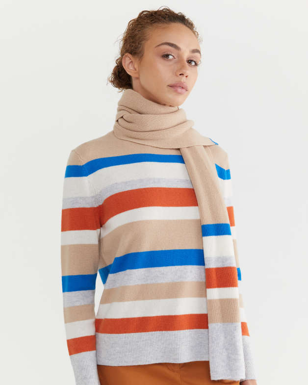 Women's Merino Wool Multi Stripe Scarf