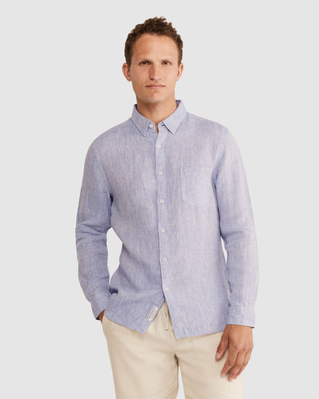 Inademen Bijdragen convergentie Yarn Dyed Long Sleeve Linen Shirt | Sportscraft